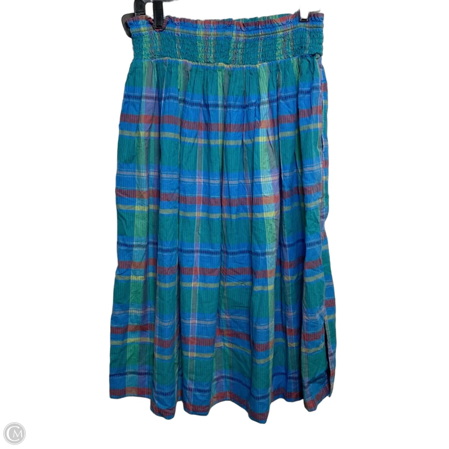 Skirt Midi By Free Assembly In Blue & Green, Size: S