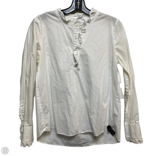 Top Long Sleeve Designer By Kate Spade In White, Size: S