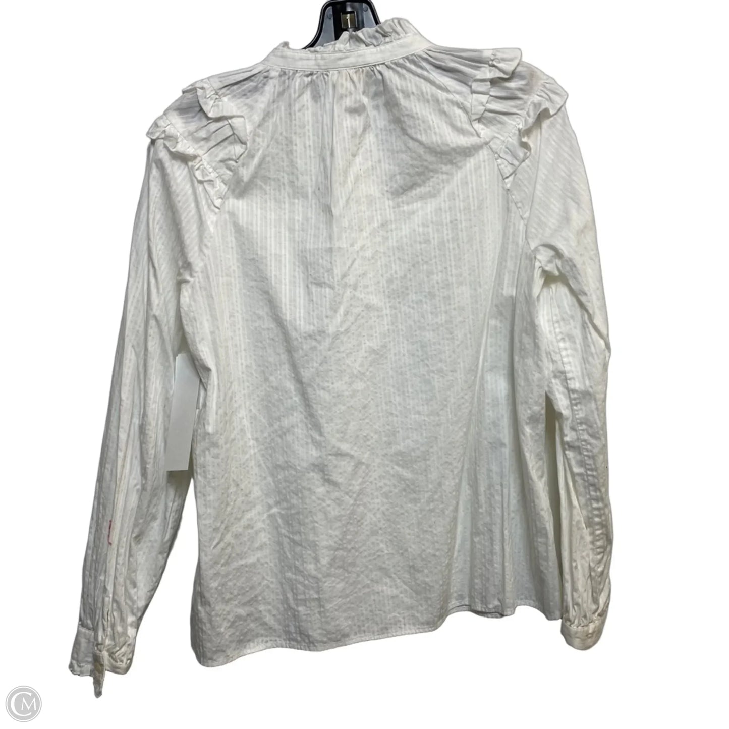 Top Long Sleeve Designer By Kate Spade In White, Size: M