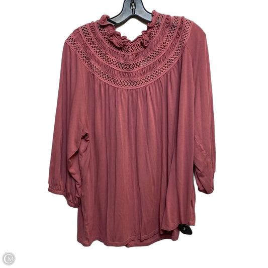Top Long Sleeve By Cupio In Pink, Size: 2x