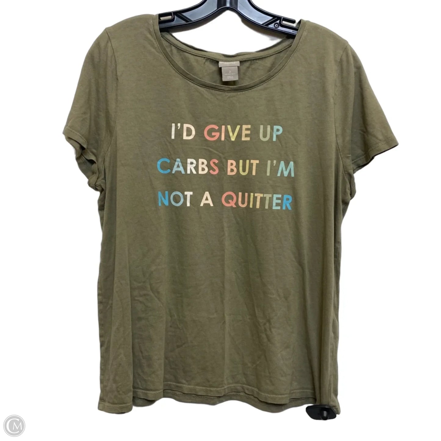 Top Short Sleeve By Chicos In Green, Size: L