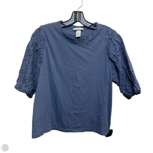Top Short Sleeve By H&m In Blue, Size: L