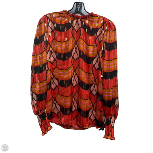 Blouse Long Sleeve By Joie In Orange & Red, Size: M