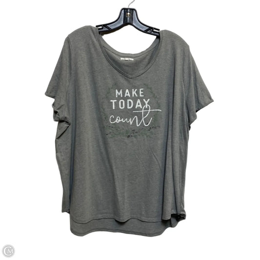 Top Short Sleeve By Maurices In Grey, Size: 2x