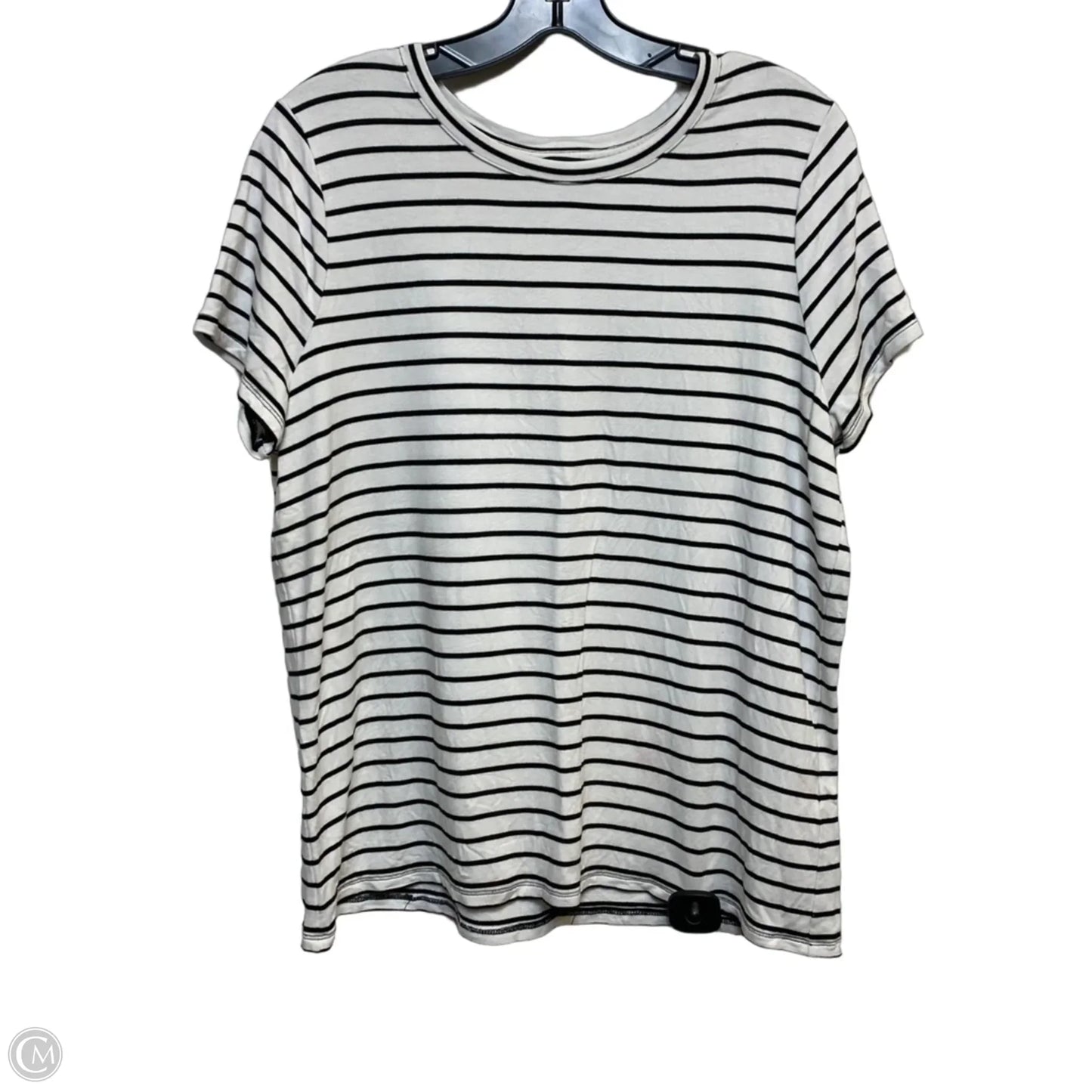 Top Short Sleeve Basic By Liverpool In Black & White, Size: Xl