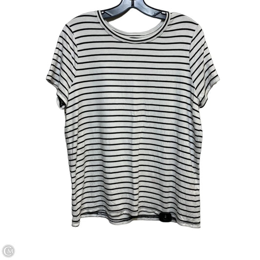 Top Short Sleeve Basic By Liverpool In Black & White, Size: Xl
