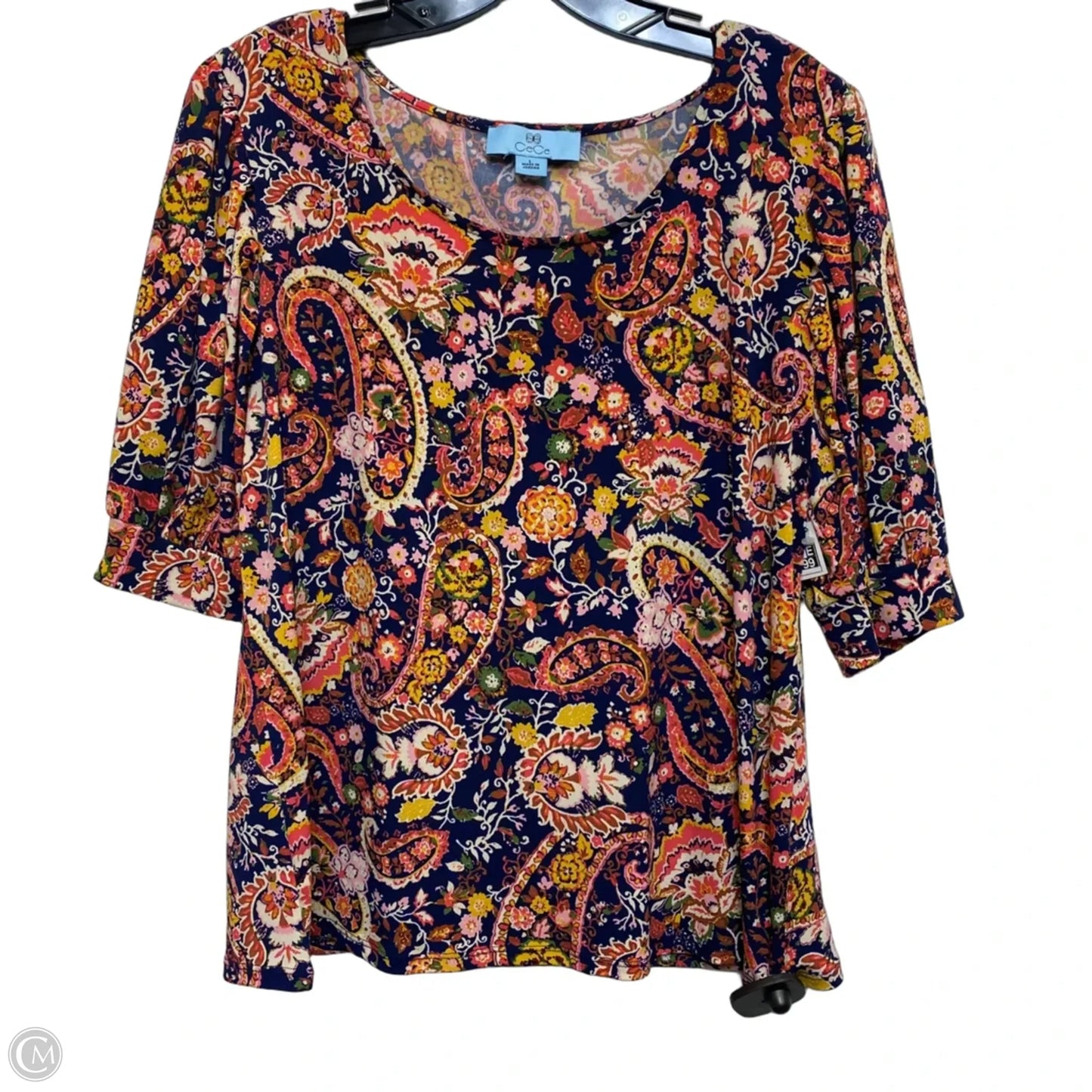Top Short Sleeve By Cece In Blue & Pink, Size: L