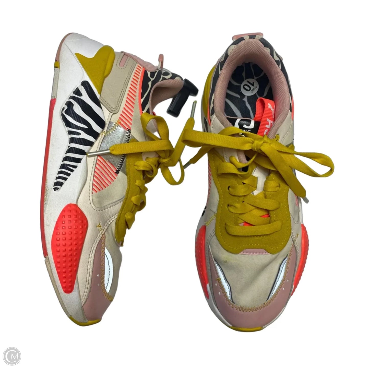 Shoes Athletic By Puma In Pink & Yellow, Size: 10