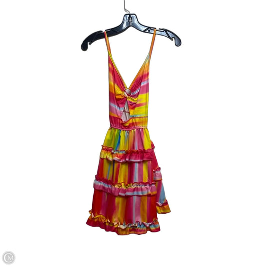 Dress Casual Short By Shein In Pink & Yellow, Size: S