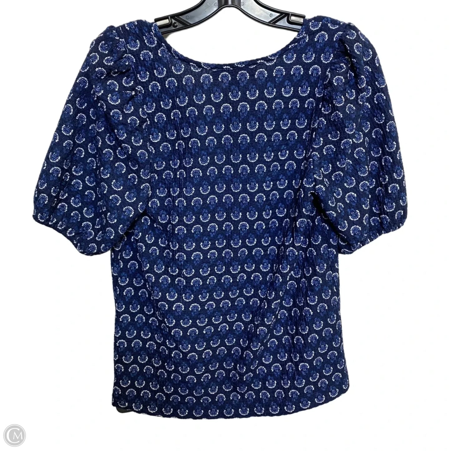 Top Short Sleeve By Loft In Blue & White, Size: Xs