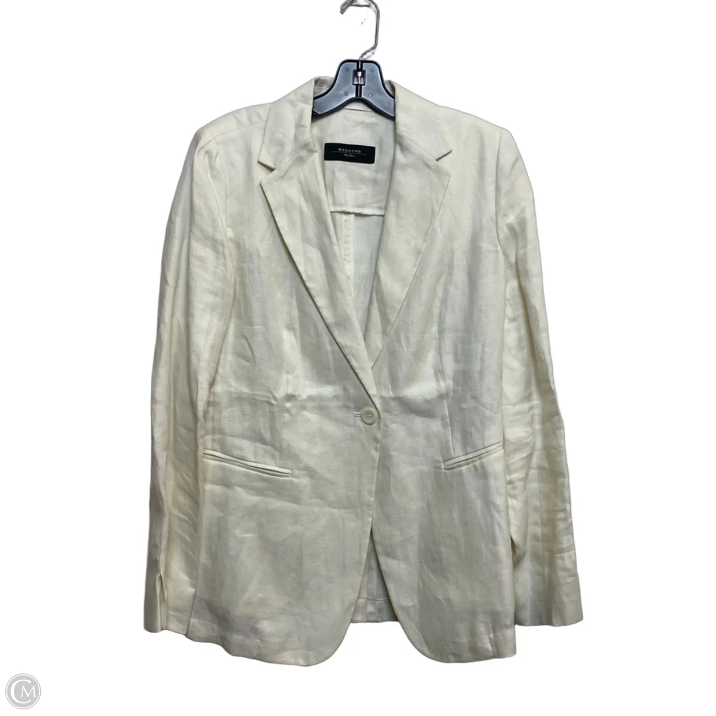 Blazer Designer By Max Mara In Cream, Size: L