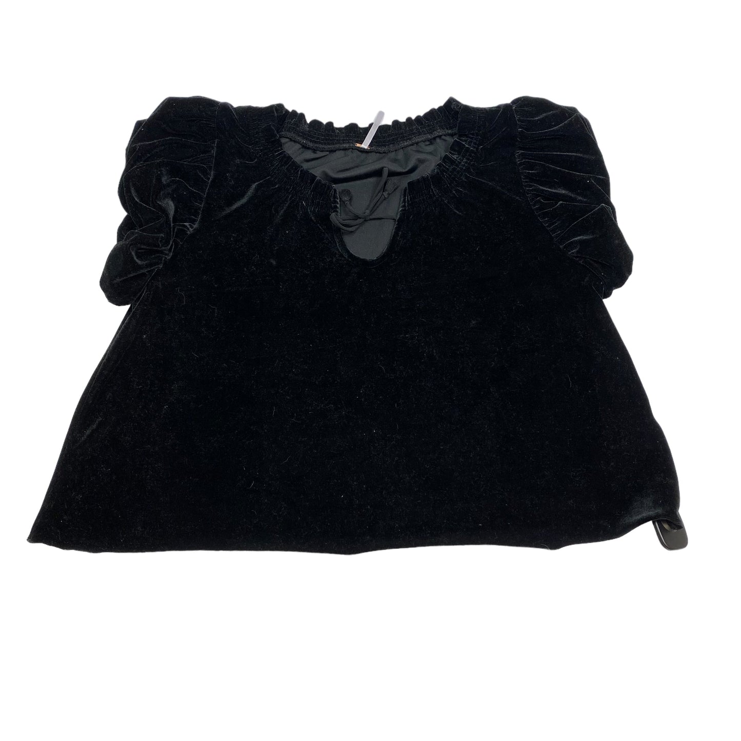 Black Blouse Short Sleeve Free People, Size S