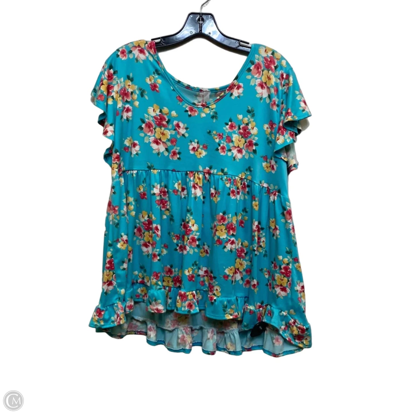 Top Sleeveless By Melon In Teal, Size: 1x