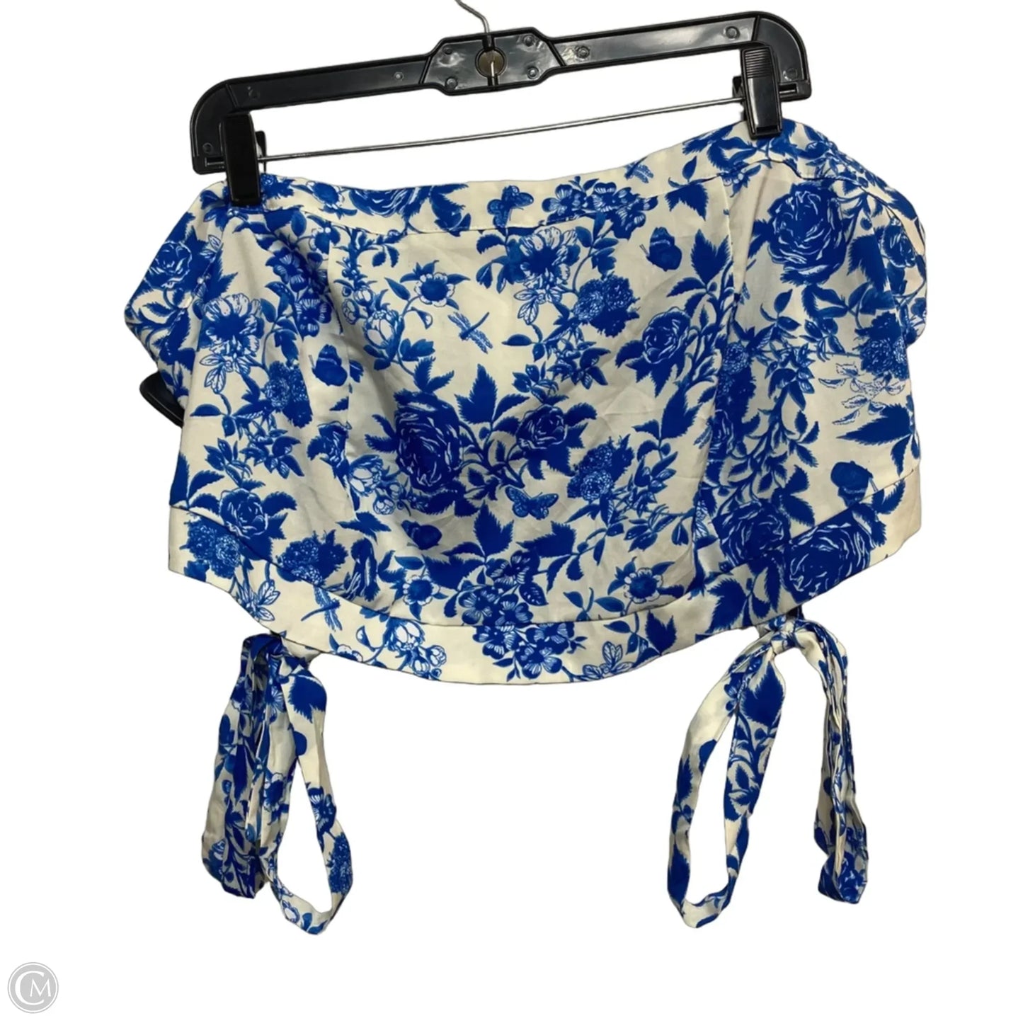 Top Sleeveless By Cmf In Blue & White, Size: 4x