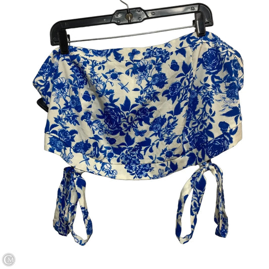 Top Sleeveless By Cmf In Blue & White, Size: 4x