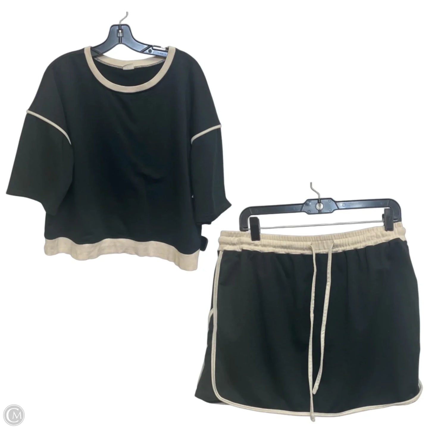 Skort 2pc Set By Evaless In Black & Cream, Size: Xl
