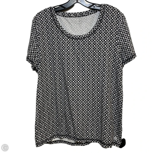 Top Short Sleeve By Talbots In Black & White, Size: Xl