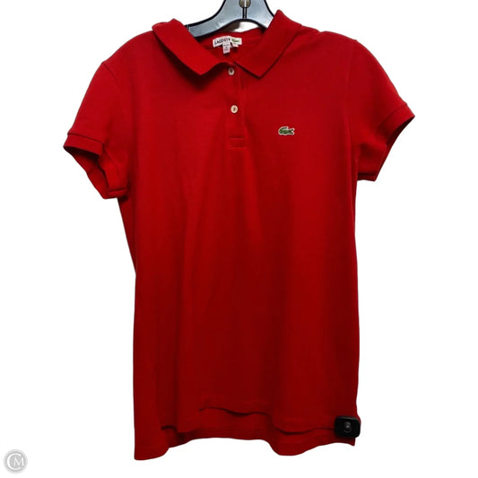 Top Short Sleeve By Lacoste In Red, Size: L