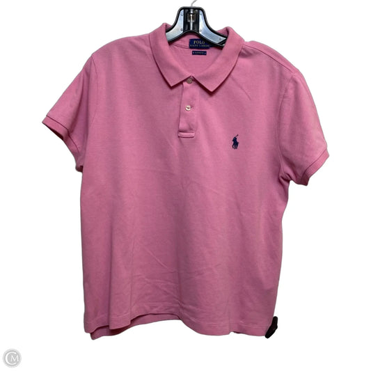 Top Short Sleeve By Polo Ralph Lauren In Pink, Size: L