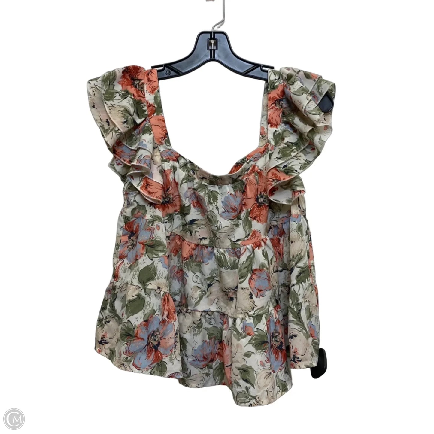 Top Sleeveless By Emery Rose In Green & Red, Size: S