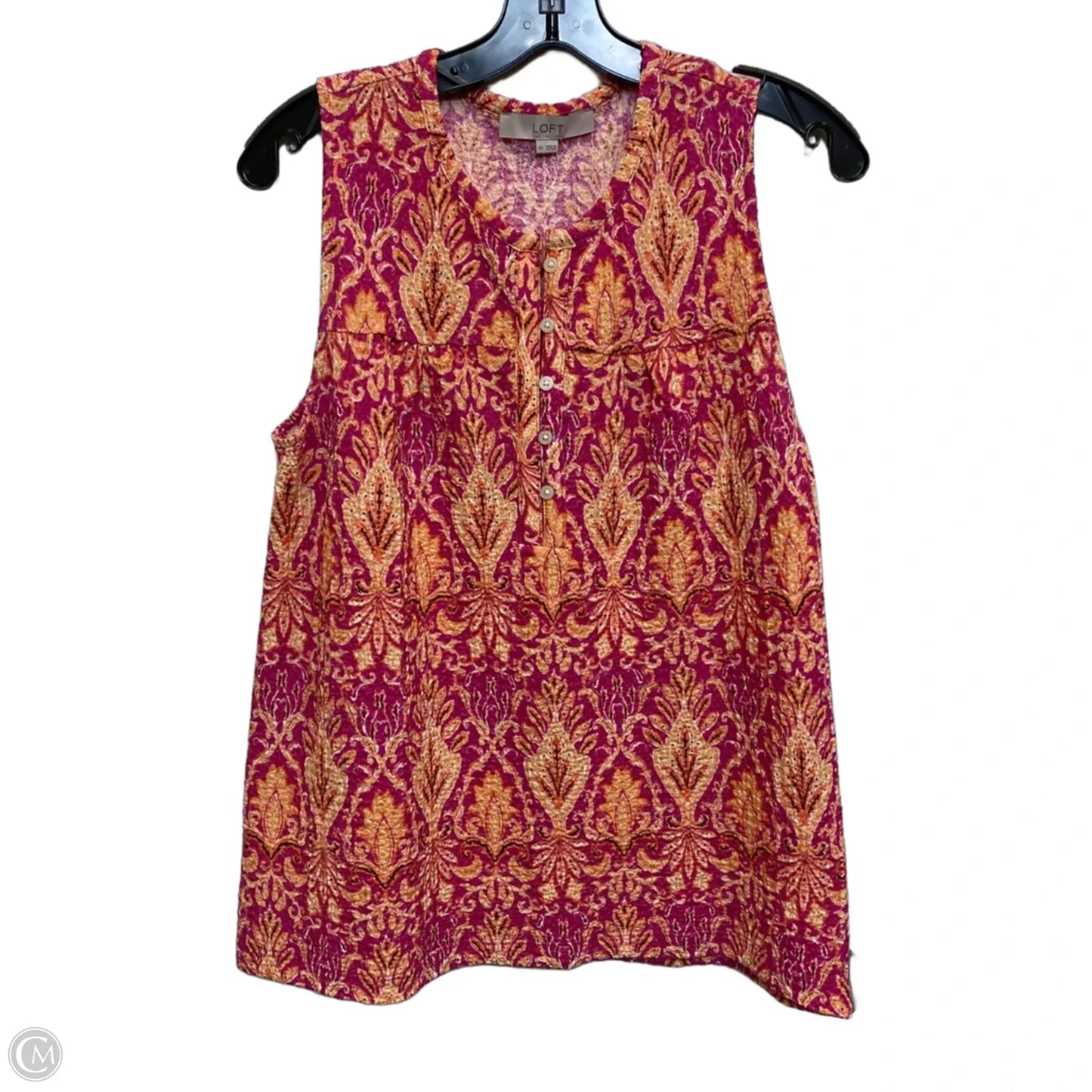 Top Sleeveless By Loft In Orange & Pink, Size: Xs