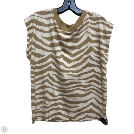 Top Sleeveless By Loft In Brown & Cream, Size: Xs
