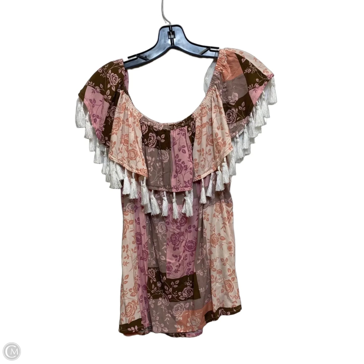 Top Sleeveless By Andree By Unit In Brown & Pink, Size: S