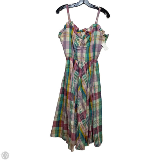 Dress Casual Midi By Polo Ralph Lauren In Plaid Pattern, Size: S