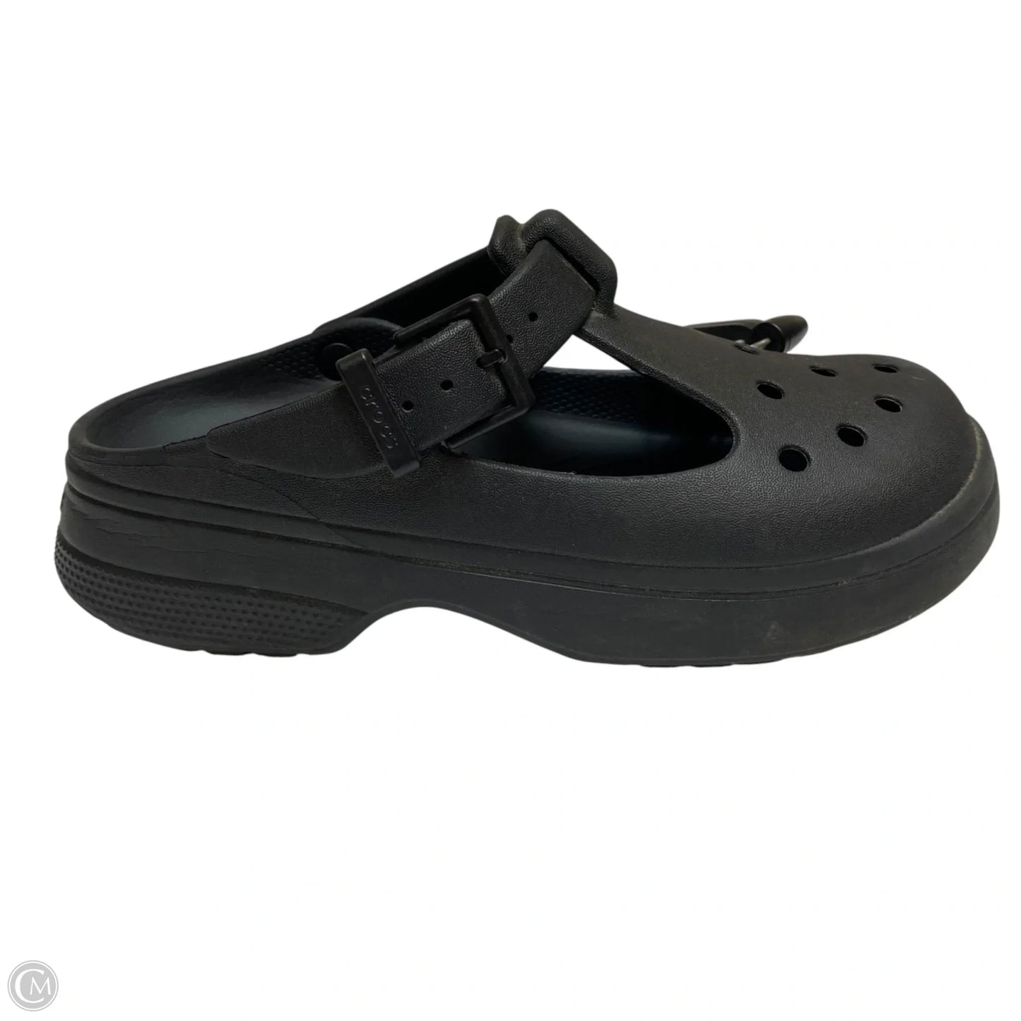 Shoes Flats By Crocs In Black, Size: 7