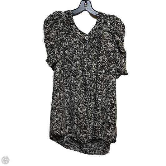 Top Short Sleeve By Blousology In Black & Cream, Size: 2x
