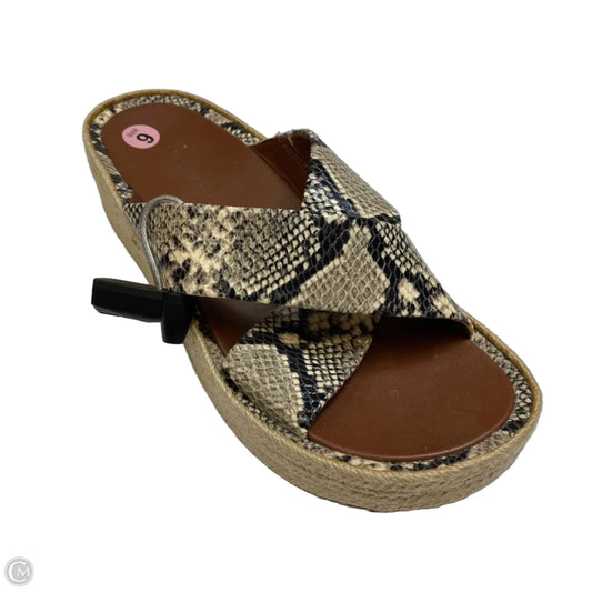 Sandals Flats By Aerosoles In Snakeskin Print, Size: 9