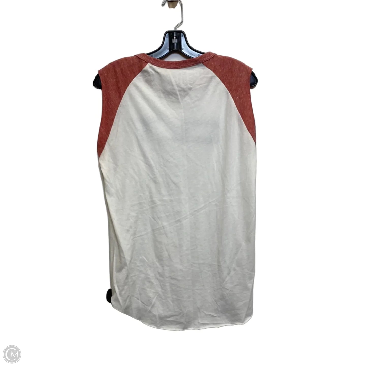Top Sleeveless By Retro Band In Red & White, Size: L