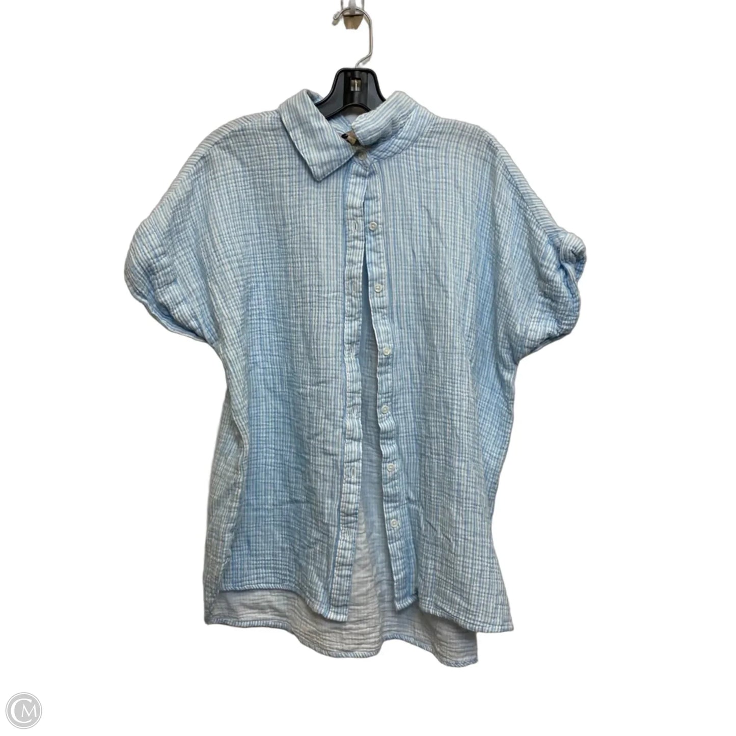 Top Short Sleeve By Casa Cabana In Blue & White, Size: Xl