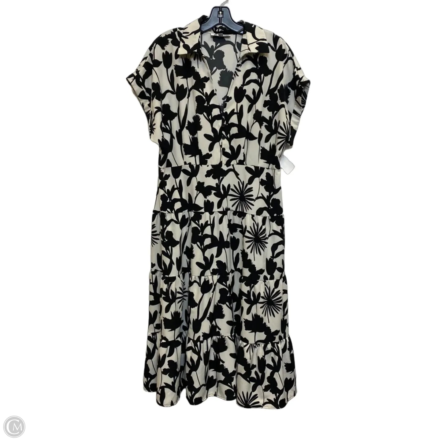 Dress Casual Midi By Wdny In Black & Cream, Size: Xl