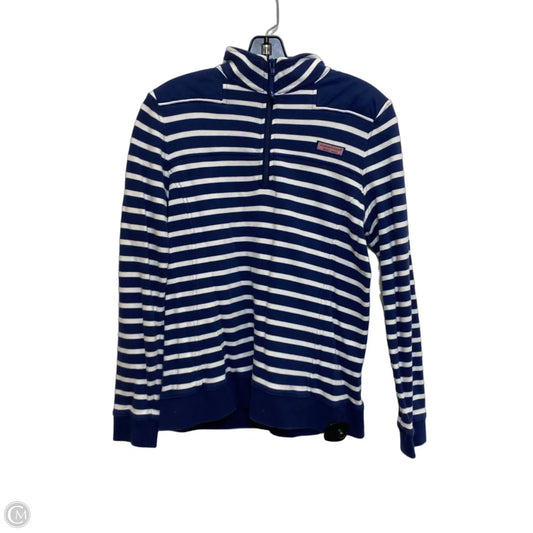 Top Long Sleeve Designer By Vineyard Vines In Blue & White, Size: M