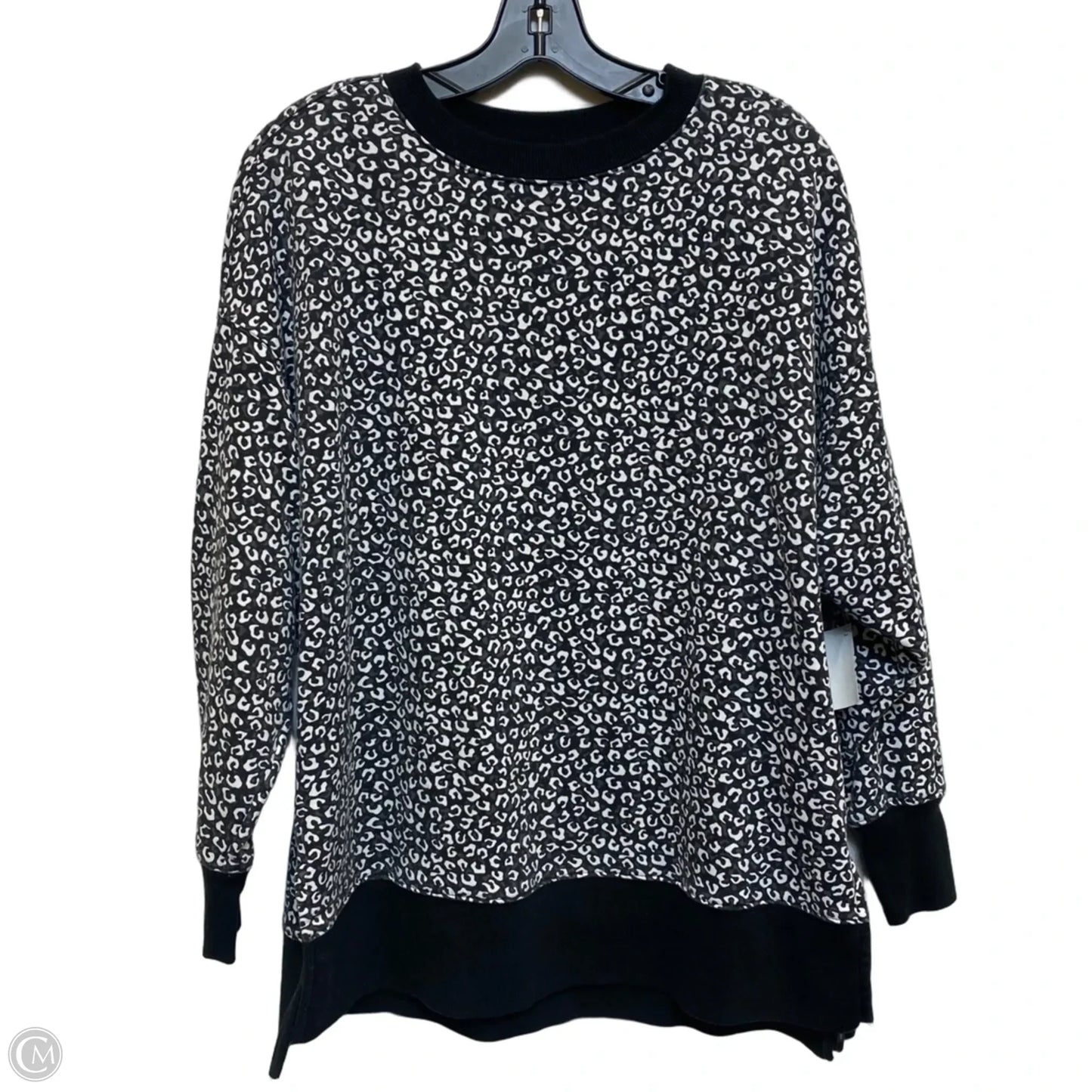 Sweatshirt Crewneck By Crown And Ivy In Black & White, Size: S