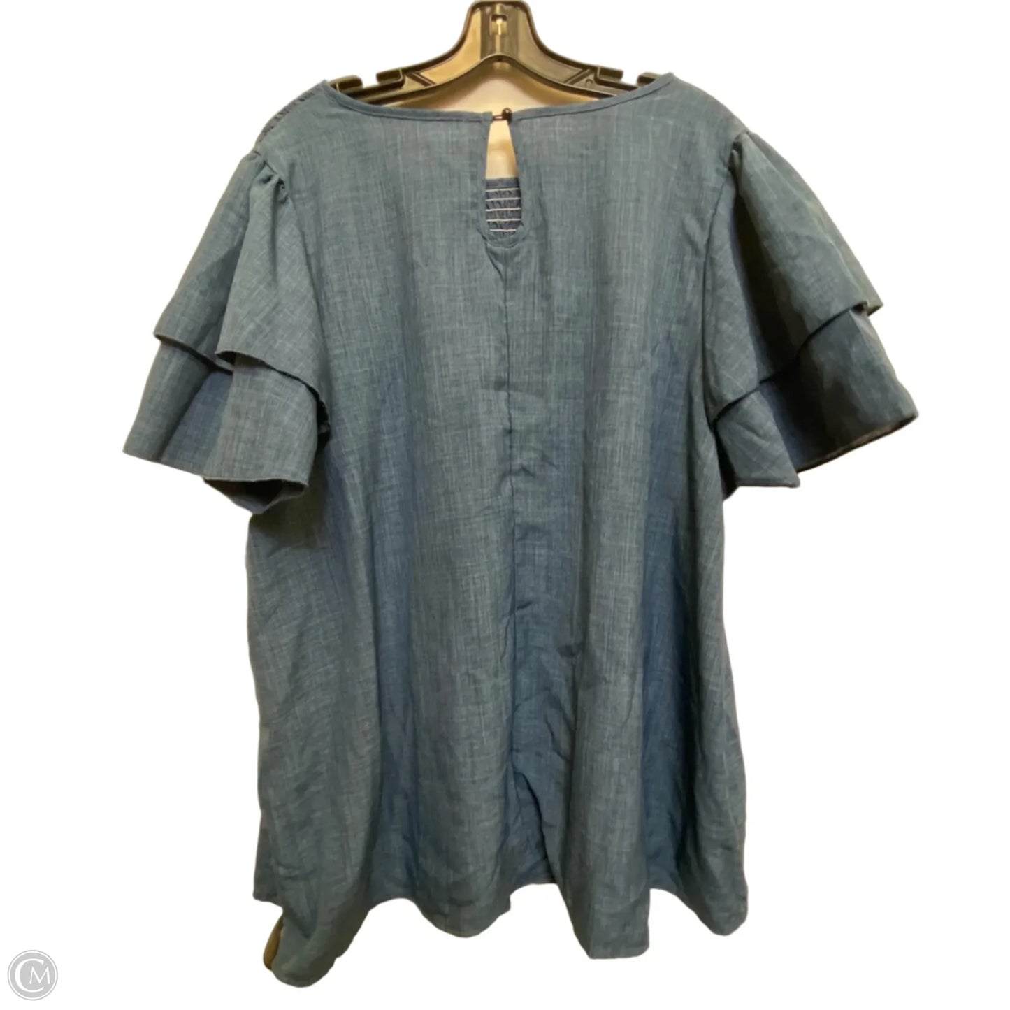 Top Short Sleeve By Shein In Blue, Size: 4x