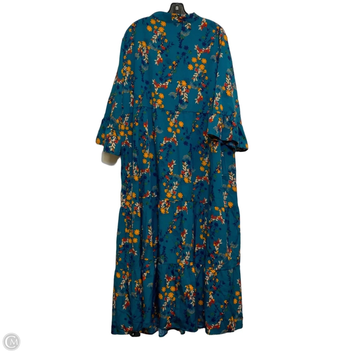Dress Casual Maxi By Shein In Green & Orange, Size: 4x
