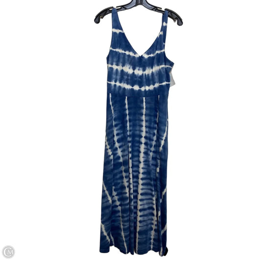 Dress Casual Midi By Chaps In Blue & White, Size: S