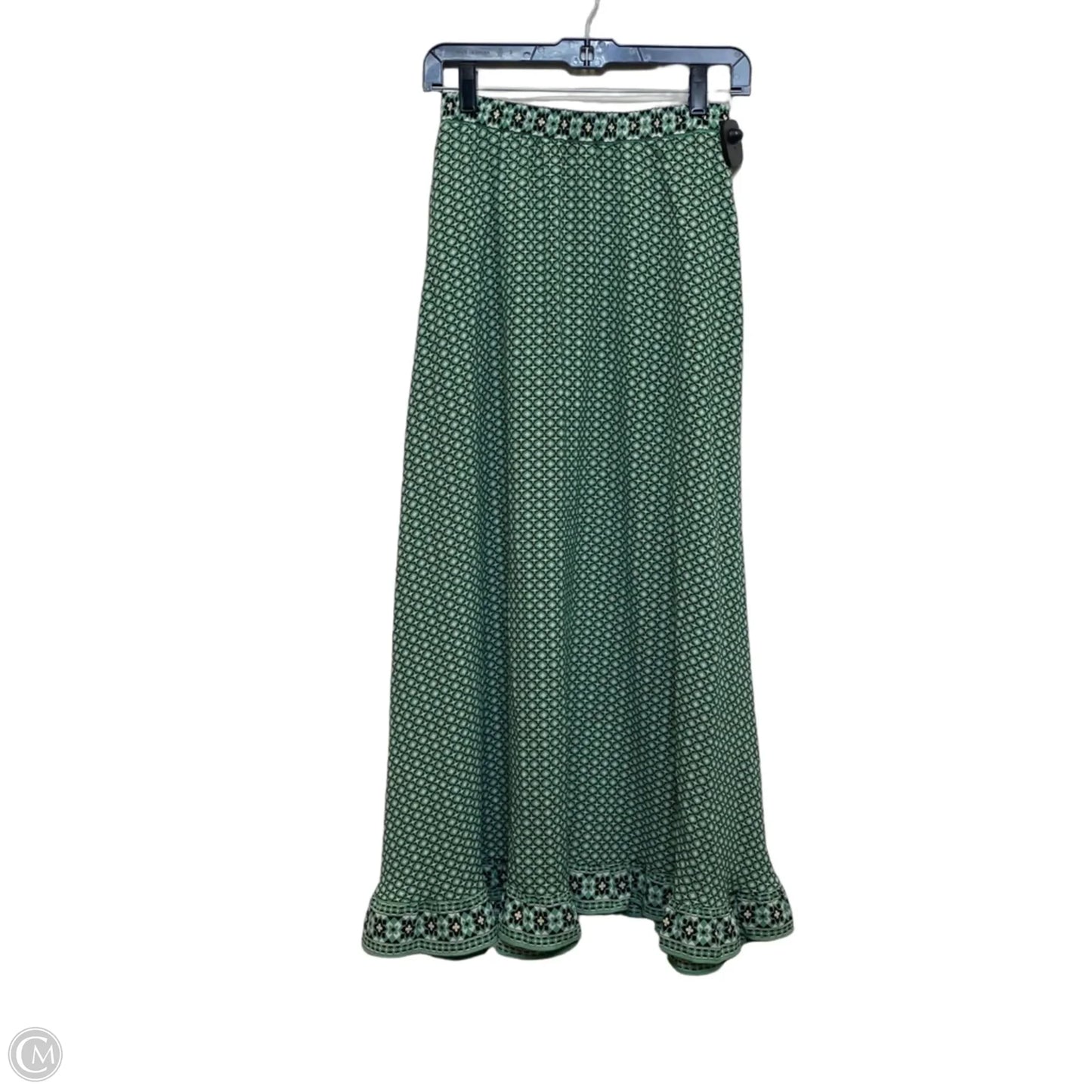 Skirt Maxi By Max Studio In Cream & Green, Size: Xs