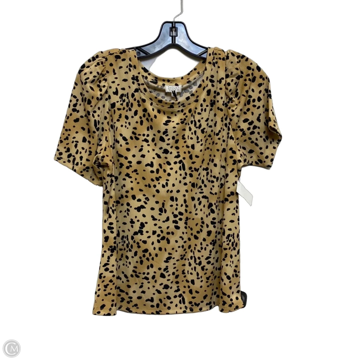 Top Short Sleeve By Jaclyn Smith In Black & Tan, Size: M
