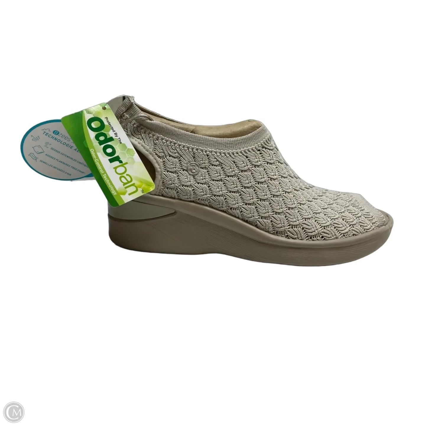 Sandals Heels Wedge By Bzees In Grey, Size: 7.5