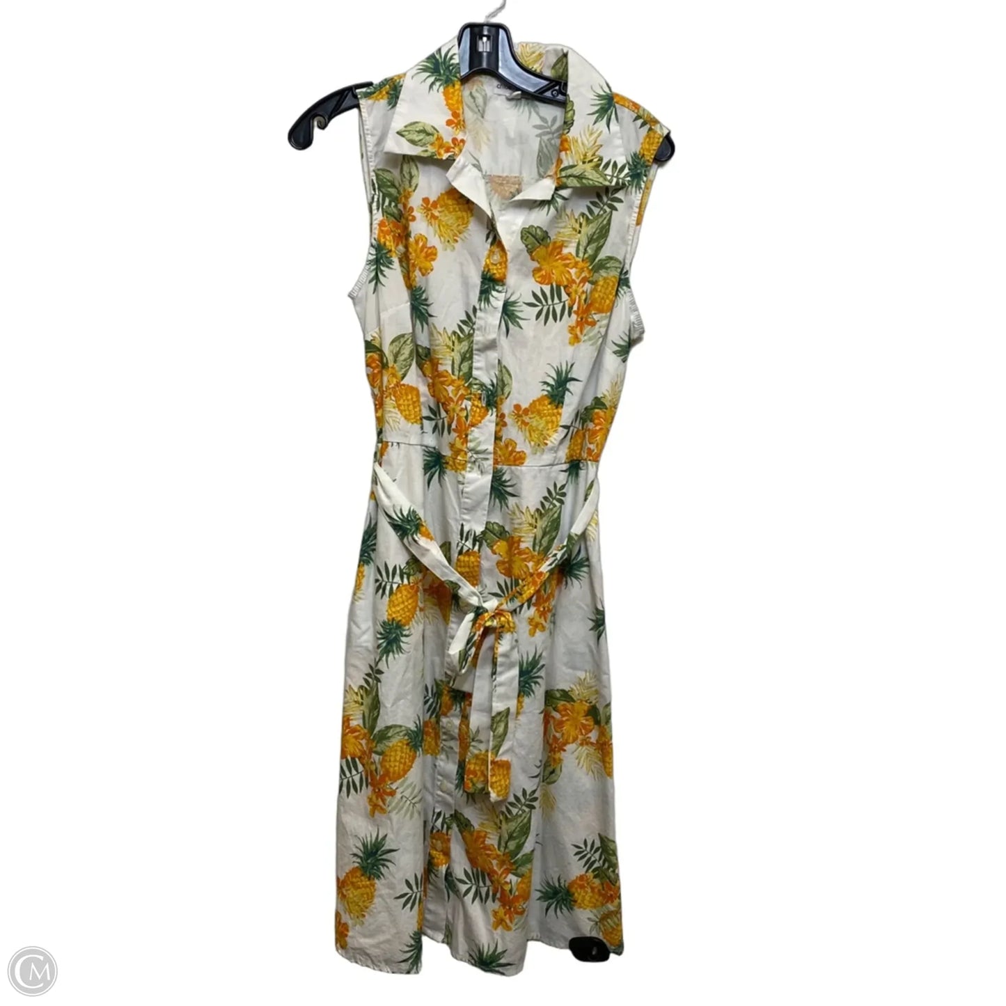 Dress Casual Short By Clothes Mentor In Orange & White, Size: M