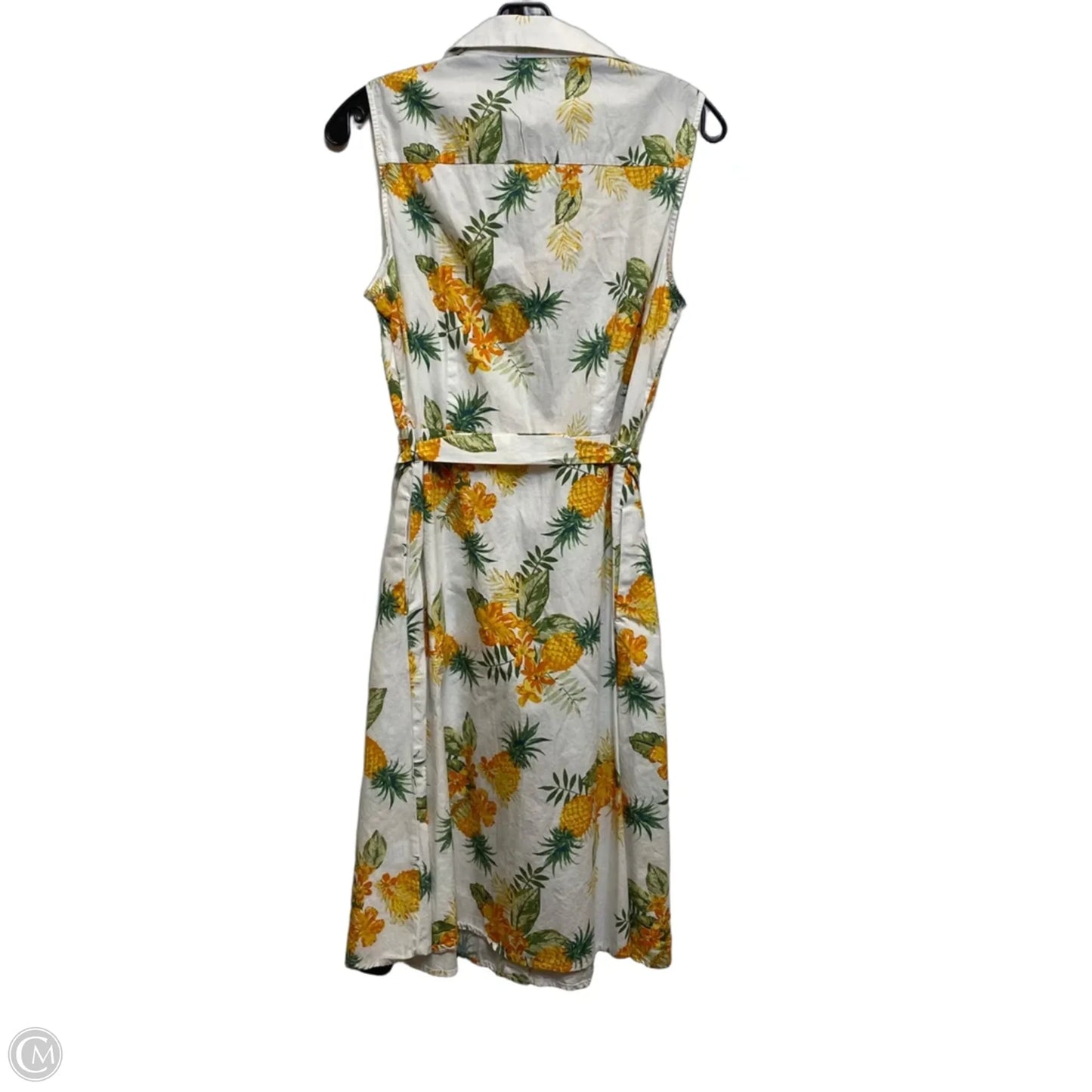 Dress Casual Short By Clothes Mentor In Orange & White, Size: M
