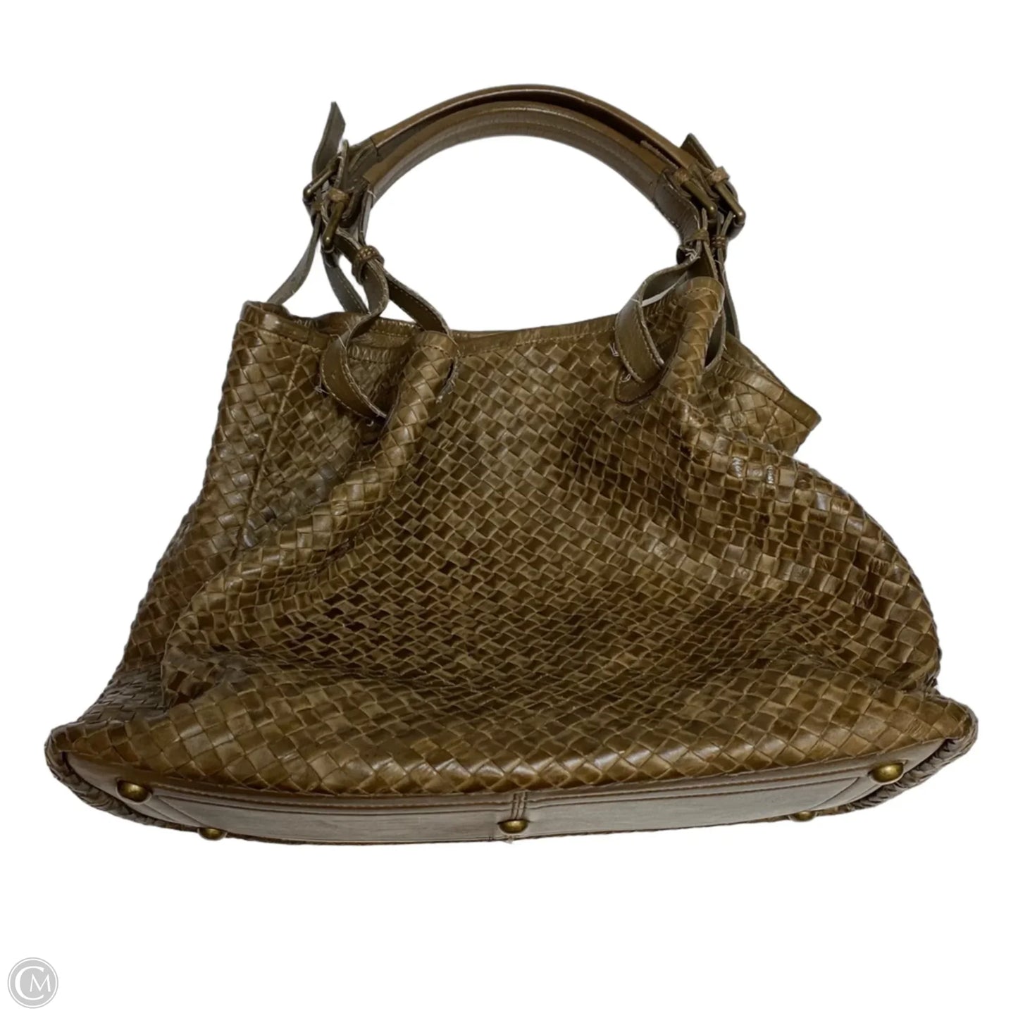 Handbag Leather By Valentina, Size: Large
