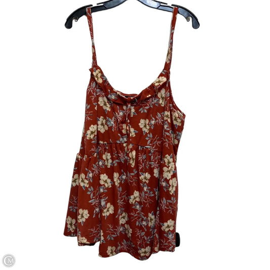Top Sleeveless By Bloomchic In Cream & Red, Size: 3x