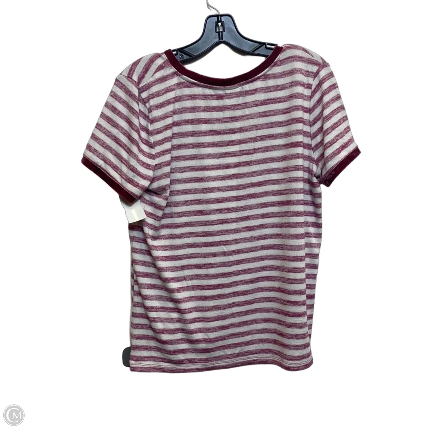 Top Short Sleeve By Gap In Pink & White, Size: M