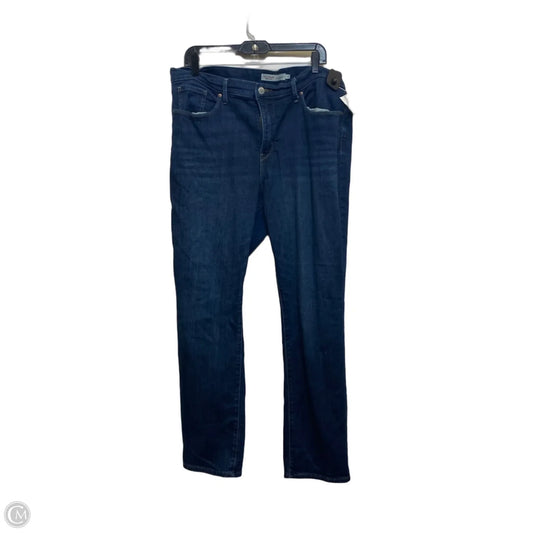 Jeans Straight By Levis Signature In Blue Denim, Size: 18