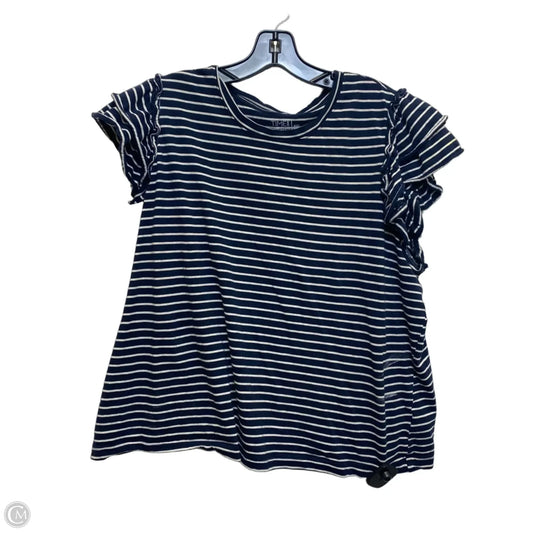 Top Sleeveless By Time And Tru In Blue & White, Size: Xxl