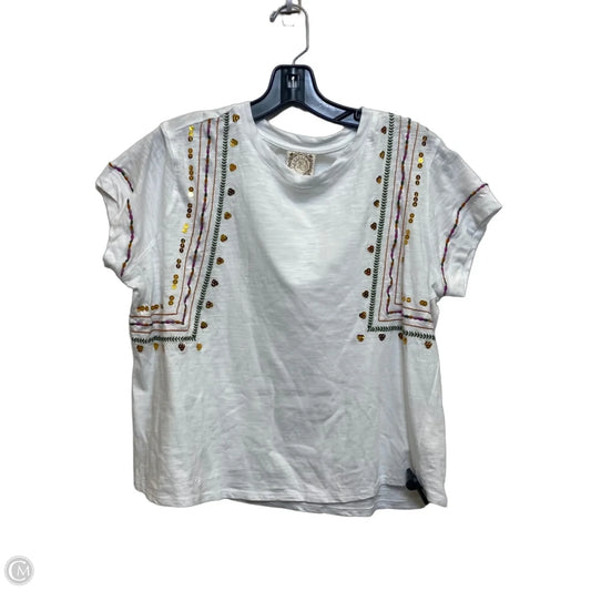 Top Short Sleeve By Tru Self In White, Size: M
